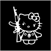 Resim SEÇ Silahlı Kitty Sticker Çok Amaçlı Sticker 