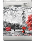 Resim Jasmin2020 Bulaşık Makinası Sticker Kaplama Etiketi Paris Yağlıboya 