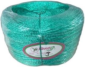 Resim Favori İp Halat FH03 PP Naylon Burgulu Örgü Çamaşır İpi - Yeşil - 100 Metre - 10 Adet 