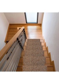 Resim Kare Bukle Halıdan Alınlıklı Basamak Ve Merdiven Paspası 16'lı - Kahve Null 