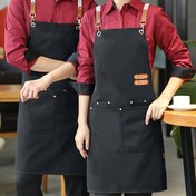 Resim 1 adet Şık Kanvas Önlük Cep ile - Unisex Ayarlanabilir Askı Tasarımı, Dekoratif Metal Halkalar, 74.93cm/69.85cm, Kahverengi - Dayanıklı Mutfak, Kafe, Restoran ve Çiçekçi Shop Giyim, Ayarlanabilir Önlük, Kafe Üniforması, Klasik Önlük Tasarımı, Dayanıklı Mutfak Giyim 