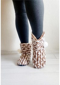 Resim Kadın Kışlık Panduf Kahve Kahverengi 