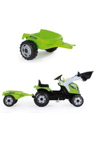 Resim Smoby Xl Römorklu Pedallı Ve Kepçeli Traktör - Açık Yeşil 710109 