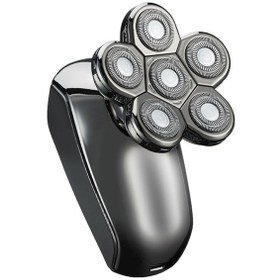 Resim Geeksen Razor 6'sı 1 Arada Çok İşlevli Tıraş Makinesi Lcd Ekran Ipx7 Su Geçirmez Yüzen Jilet Cilt Dostu Tıraş Kel Kafa Sakal Gri 