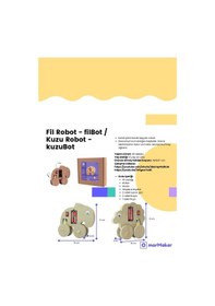 Resim Türk Malı Fil Robot Dc Motorlu Ahşap Oyuncak Stem-a Eğitim Seti Çocuklar İçin Boyanabilir Maket 