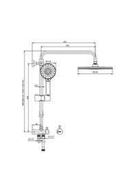 Resim Eca Dalia Plus Teleskobik Kolonlu Banyo Tepe Duş Seti Yuvarlak Takım Mat Siyah 102158040C1 Siyah 