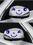 Resim Sticker World Ayna Gülücük Sticker Sağ-sol Takım Lacivert 12*6 Cm 2 Li 