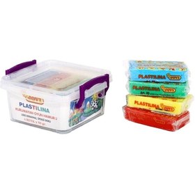 Resim Jovi Plastilina 4 Renk Kurumayan Oyun Hamuru Plastik Kap 