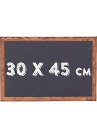 Resim 30x45 Cm Kara Tahta Ahşap Çerçeveli - Tebeşir Yazı Tahtası - Siyah Gri 