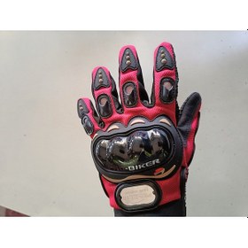 Resim Korumalı Motosiklet Eldiveni Tse En 13594 Etiketli Yeni Yönetmeliğe Uygun Kırmızı Renk L 