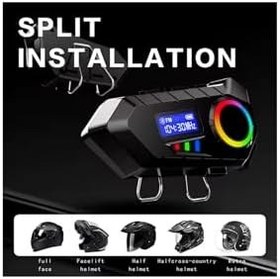 Resim Y30 Kask Kulaklık Bluetooth Motosiklet Kulaklık RGB Radyolu Intercom 