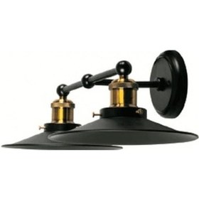 Resim Mylights Retro İkili Rustik Aplik Siyah 