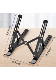 Resim 7 Kademeli Ayarlı Katlanabilir Laptop Tablet Standı Çok Amaçlı Siyah 