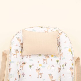Resim Babynest ve Yastık- Çift Taraflı - Kumsal Beji Muslin - Ceylan 