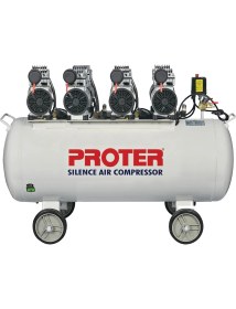 Resim Proter 200 Lt Trifaze Sessiz & Yağsız Hava Kompresörü 4Hp 8Bar 3000W 