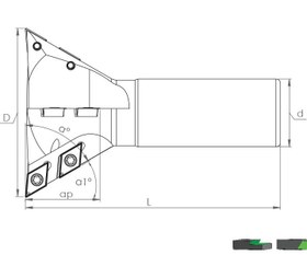 Resim Kırlangıç Frezeler - ISO BKRF 55 / 60 DCM. 11T304. DOVE MILLS 