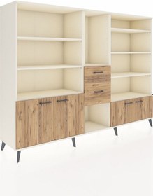 Resim Hyperion Dolap 10 Raflı 2 Çekmeceli 4 Kapaklı 220x44x163 Aytaşı-ç Aytaşı-çam 