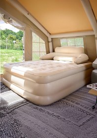 Resim EFSANE KAMP - Double King Başlıklı Otomatik Şişen Dahili Pompalı Çift Kişilik Şişme Yatak - 203*152*40cm 