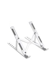 Resim Özel Üretim 6 Kademeli Katlanabilir Taşınabilir Metal Stand Alüminyum Laptop Standı Ayarlanabilir 