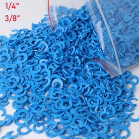 Resim 100 adet Mavi PE Boru Bağlantı Elemanı 1/4" ve 3/8" OD - Hızlı Bağlantı C-Ring Klipsleri Akvaryumlarda, RO Su Filtre Sistemlerinde ve Ters Osmozda - Dayanıklı Hortum Bağlantıları Güvenli Kilitleme Mekanizmi ile, Akvaryum Bağlantı Elemanları, Hızlı Bağlantı Tasarımı, Güvenilir Yapı 