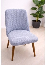 Resim A Kalite Mutfak Sandalye Kılıfı Büyük Oval Yıkanabilir Streç Lastikli Kumaş Sandalye Örtüsü 1 Adet Gri 