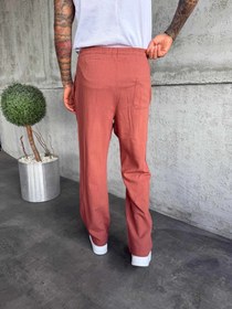 Resim Kiremit Keten Baggy Pantolon - M 