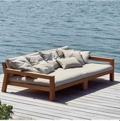 Resim BERZBUĞ LÜKS Ahşap Bahçe Yatak 180wX110d Şezlong Koltuk Sedir 
