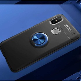 Resim ekılıf Xiaomi Redmi Note 7 - Kılıf Yüzüklü Karbon Ravel Silikon Kapak - Siyah-Mavi 