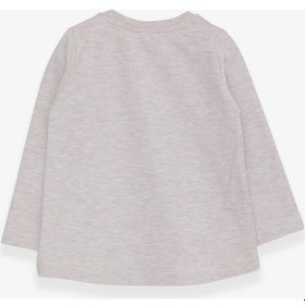 Resim Breeze Kız Çocuk Sweatshirt Sevimli Unicorn Baskılı 1-4 Yaş, Bej Melanj-bej Melanj Bej Melanj 