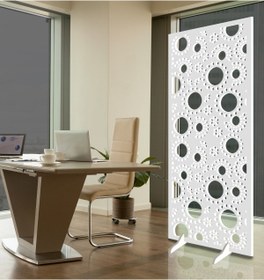 Resim Liar Dekor Liar Ahşap Seperatör (Paravan) - KSP-50 - (18 mm) - (85 cm x 210 cm) - (Beyaz) 