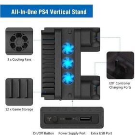 Resim Dobe PS4 Pro Stand Şarj İstasyonu Soğutma Fanlı Multifonksiyonel 