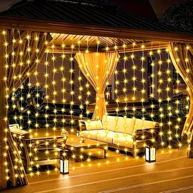 Resim 300 LED Perde Işıkları - Yatak Odası, Düğün ve Parti Dekoru için Cadılar Bayramı Süslemeleri, Noel Süsleri 