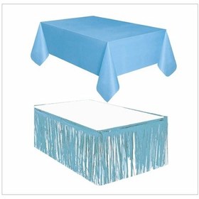 Resim Mavi Masa Örtüsü Ve Mavi Masa Eteği 