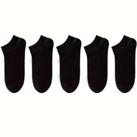 Resim 5/10/12 Çift Unisex Rahat Ayak Bileği Çorapları - Yumuşak Siyah Polyester Karışımı, Erkekler & Kadınlar için Düz Renk Düşük Kesim Tasarım, Makinede Yıkanabilir, Sevimli Çoraplar 