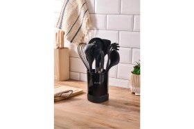 Resim Özbience Pratik ve Şık 10 Parça Silikon Mutfak Seti, Siyah, Dayanıklı ve Kullanışlı 