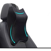 Resim LENATECH Araç Boyunluk Siyah Kumaş+suni Deri 