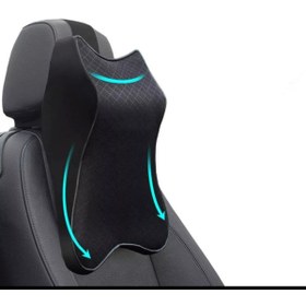 Resim LENATECH Araç Boyunluk Siyah Kumaş+suni Deri 