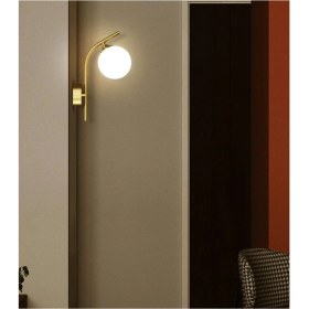 Resim Mediterian Modern beyaz camlı tekli aplike, şık ve estetik ev aydınlatması, E14 duy tipi. 