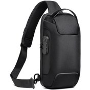 Resim Gajeena Erkekler İçin Şık Ve Dayanıklı Çapraz Sırt Çantası - Oxford Kumaş Siyah 