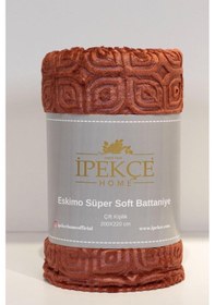 Resim Eskimo Süper Soft Çift Kişilik 200x220 Cm Battaniye Turuncu Turuncu 
