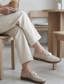 Resim Odessa Comfort - Ortopedik 4 Nokta Taban Destekli Nefes Alabilir Lazer Kesim Günlük Rahat Buz Rengi Kadın Casual Ayakkabı Hafif Yürüyüş Loafer 