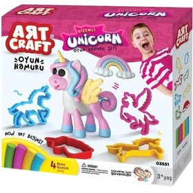 Resim Unicorn Oyun Hamur Seti 200 Gr. - Oyun Hamuru Seti - Hamur Setleri - Hamur Kalıpları - Boynuzlu At Renkli 