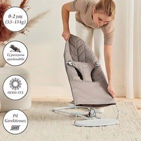 Resim BabyBjörn Bliss Ana Kucağı Petal Woven Cotton Sand Grey - Açık Gri / 0+ Ay 