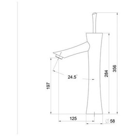 Resim Fontana Yüksek Lavabo Bataryası Altın F-622 Altın 