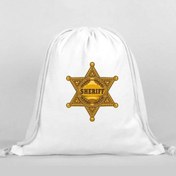 Resim Şerif Baskılı Sırt Çantası - İp Büzgülü Spor Çanta Renkli 