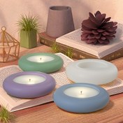 Resim DIY için 1 Adet Yuvarlak Silikon Mum Tutucu Kalıp, Reçine ve Alçı El Sanatları - Çok Yönlü Ev Dekor Döküm Aracı 