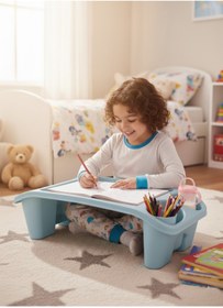 Resim Saban Plastik Hobi Masası Laptop Sehpası Mavi 