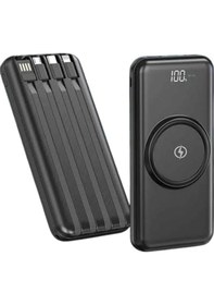 Resim Kablosuz Çoklu Şarj Girişli 10.000 Mah Kablolu Powerbank Taşınabilir Çok Renkli 