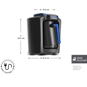 Resim Karaca Otomatik Kahve Makinesi Azure Blue 1000 ml Kapasite ile Közde Pişirme Özelliği 