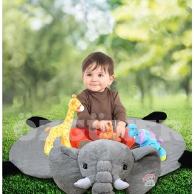 Resim Pandamkee Bebek Oyun Halısı 120 cm Filli Oyun Matı 